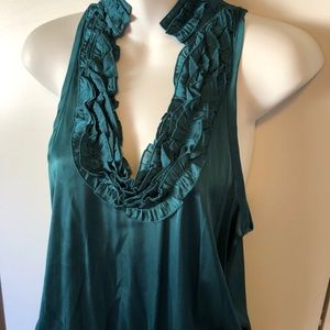 Evergreen Silk Blouse Midi - Dress up time!